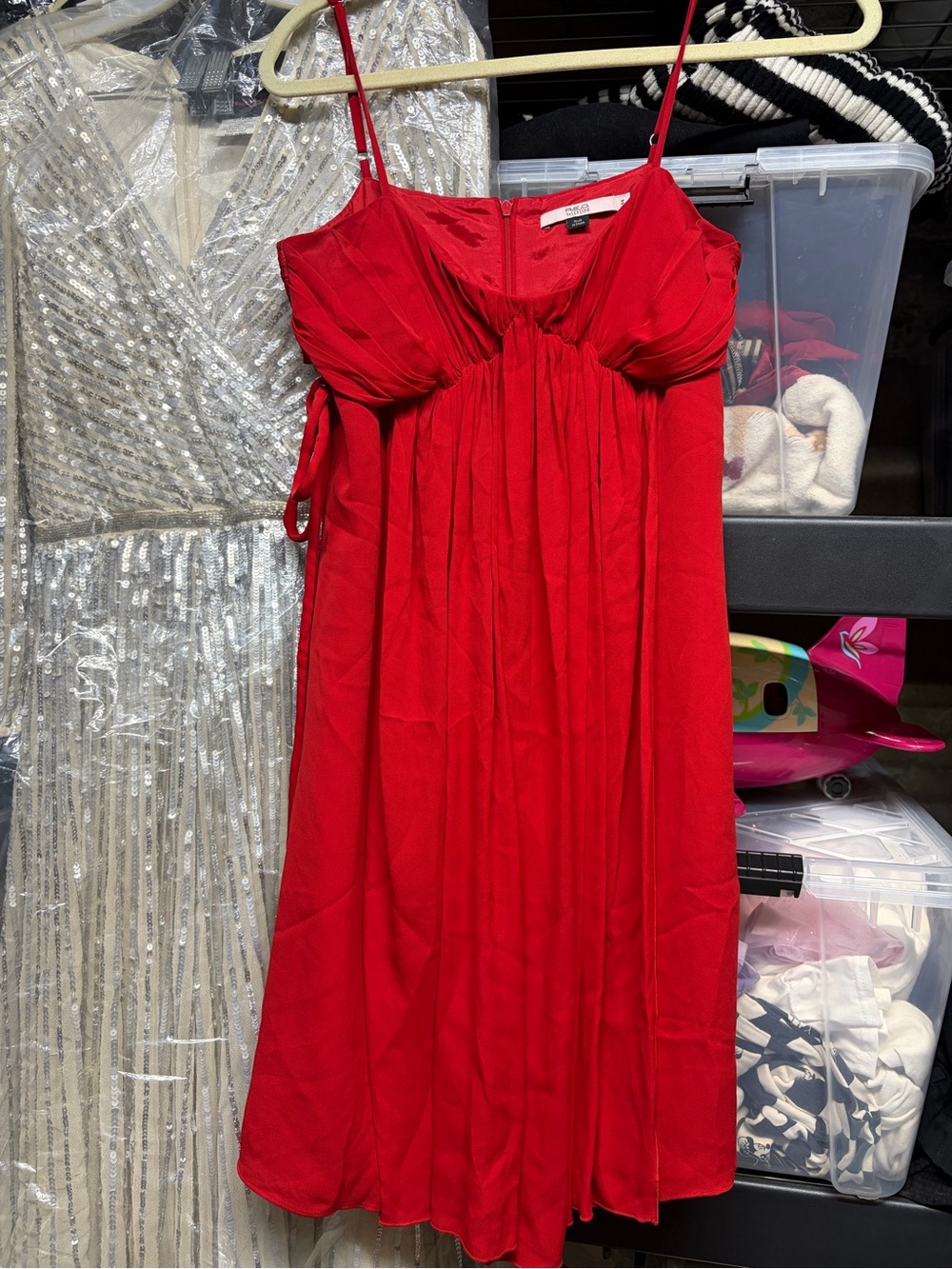 RED Valentino Bright Red Spaghetti-Strap Party Dress